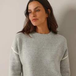 Trui En Vest<Blancheporte Tweekleurige trui in streelzacht tricot chiné grijs