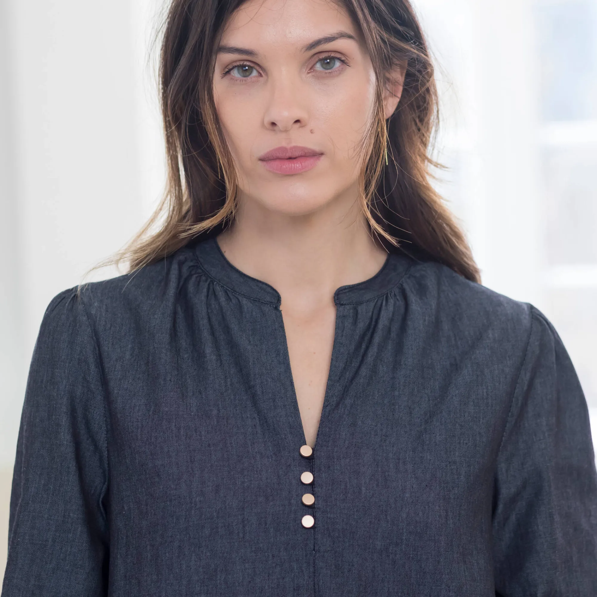 Jurk<Blancheporte Uitlopende hoesjurk, licht denim used black