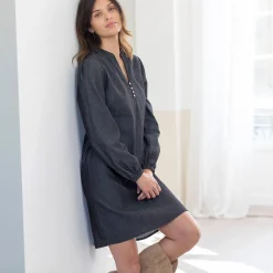 Jurk<Blancheporte Uitlopende hoesjurk, licht denim used black