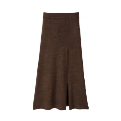 Rok<Blancheporte Uitlopende rok in midimodel, tricot chocolade
