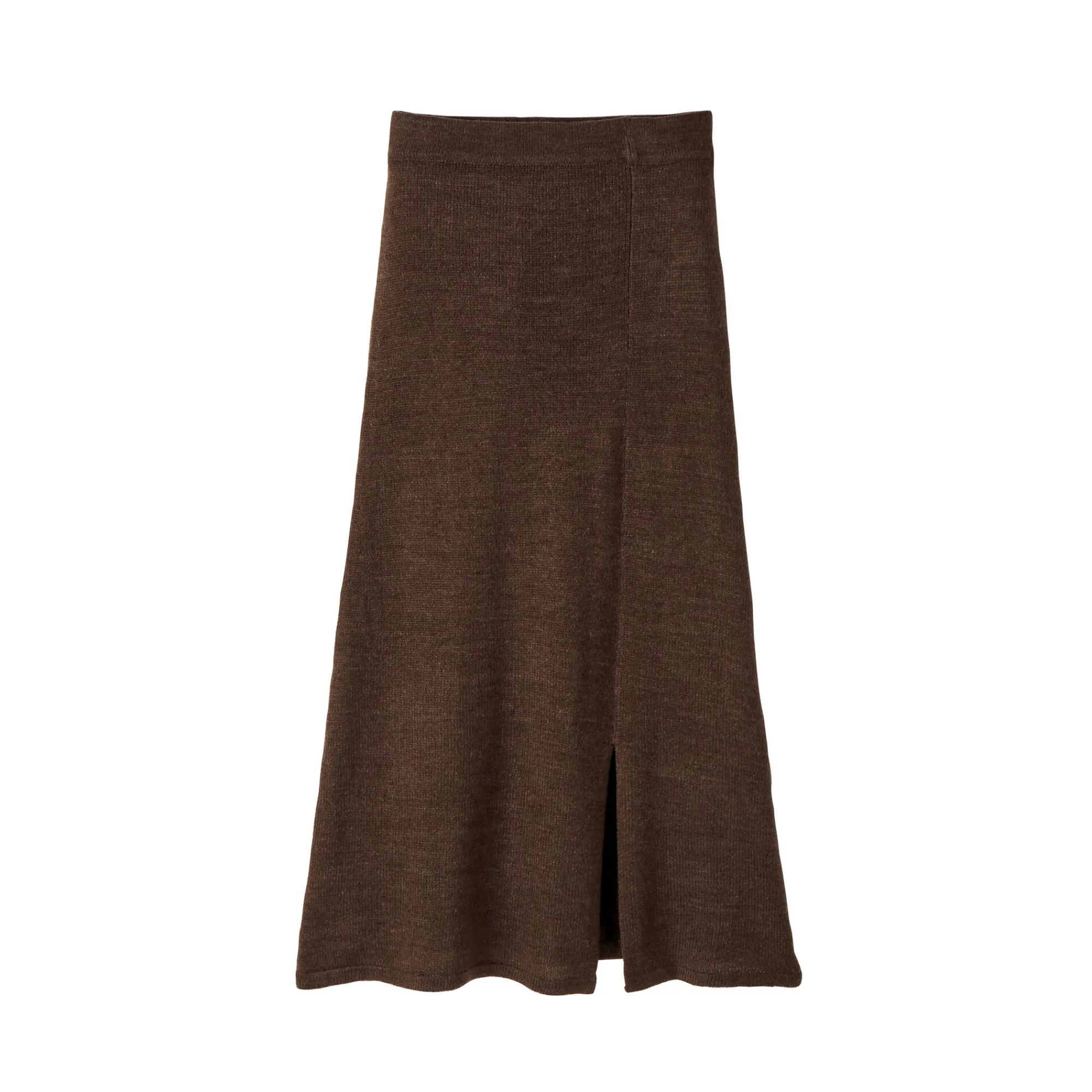 Rok<Blancheporte Uitlopende rok in midimodel, tricot chocolade