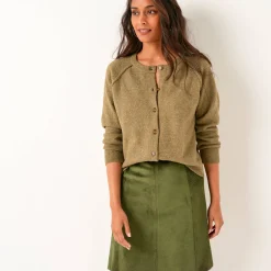 Rok<Blancheporte UItlopende rok, velours kaki