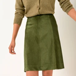 Rok<Blancheporte UItlopende rok, velours kaki