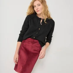Feestoutfits Dames|Rok<Blancheporte UItlopende rok, velours bordeaux