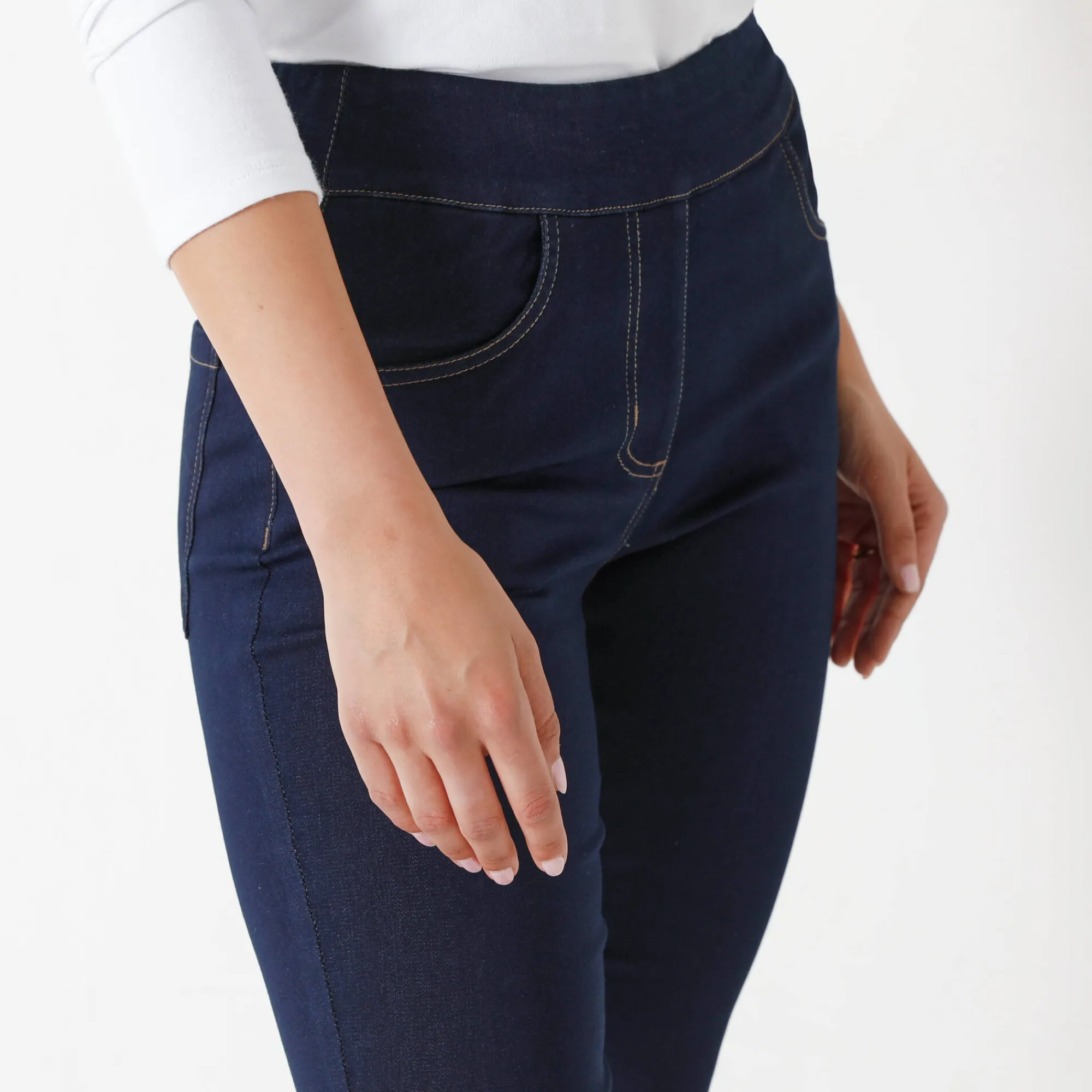 Jeans|Broek<Blancheporte Ultracomfortabele bootcut jeans, kleine lengte dark blue