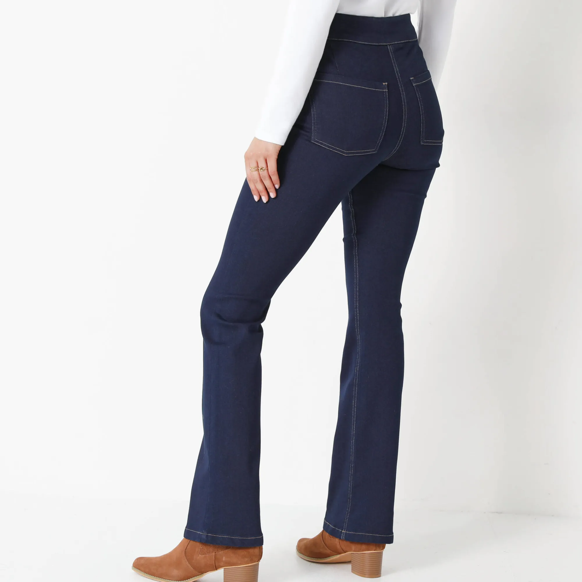 Jeans|Broek<Blancheporte Ultracomfortabele bootcut jeans, kleine lengte dark blue