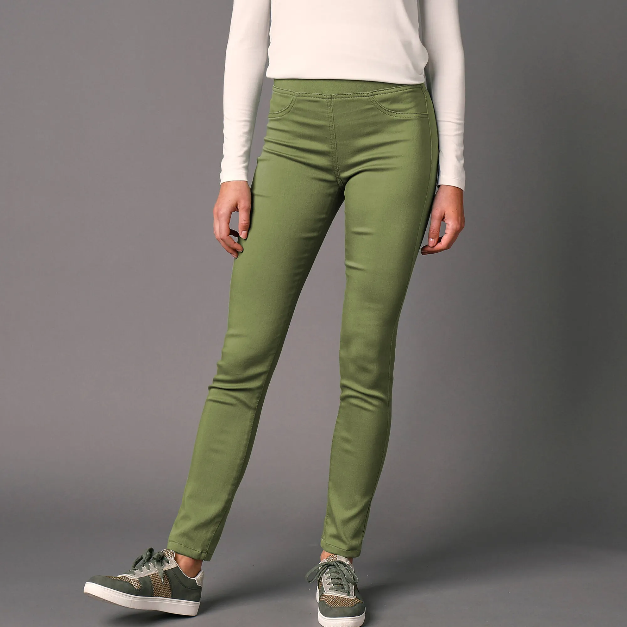 Jeans|Broek<Blancheporte Ultracomfortabele jegging met elastische taille - kleine lengte linde