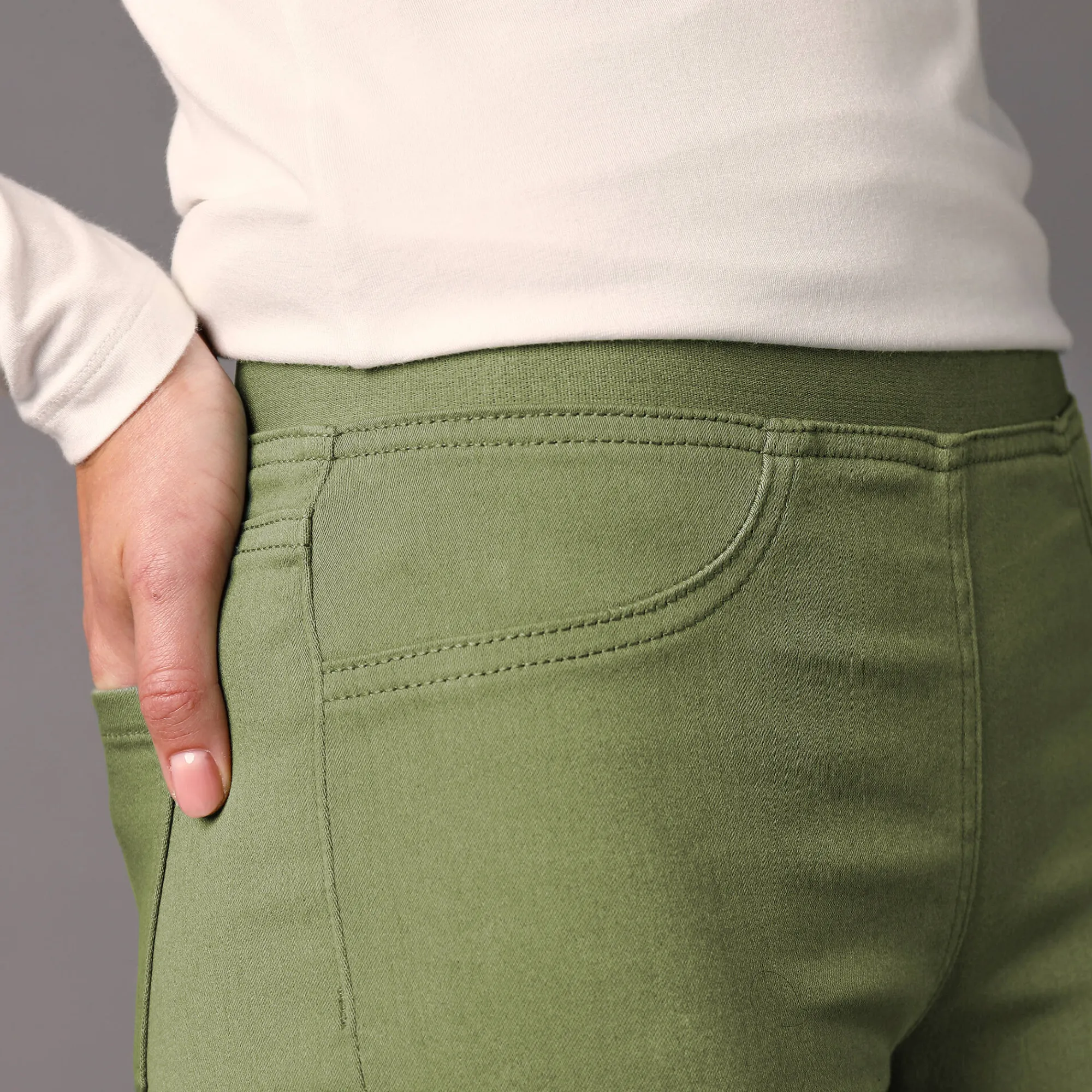 Jeans|Broek<Blancheporte Ultracomfortabele jegging met elastische taille - kleine lengte linde