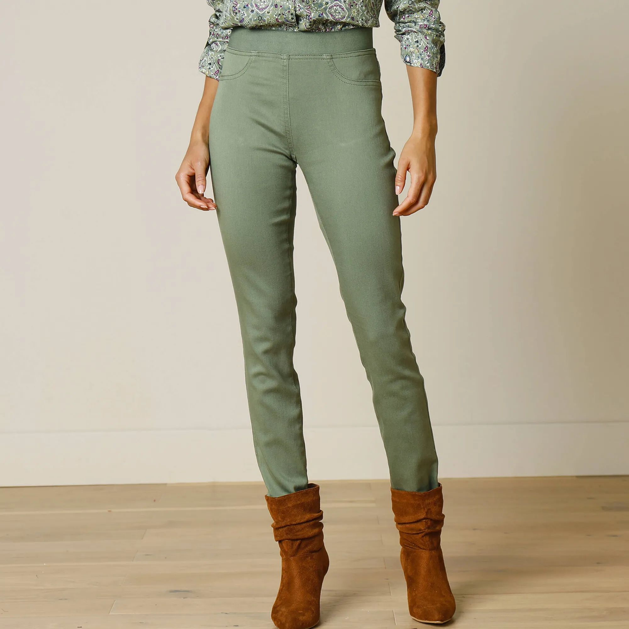 Jeans<Blancheporte Ultracomfortabele jegging met elastische taille - grote lengte linde