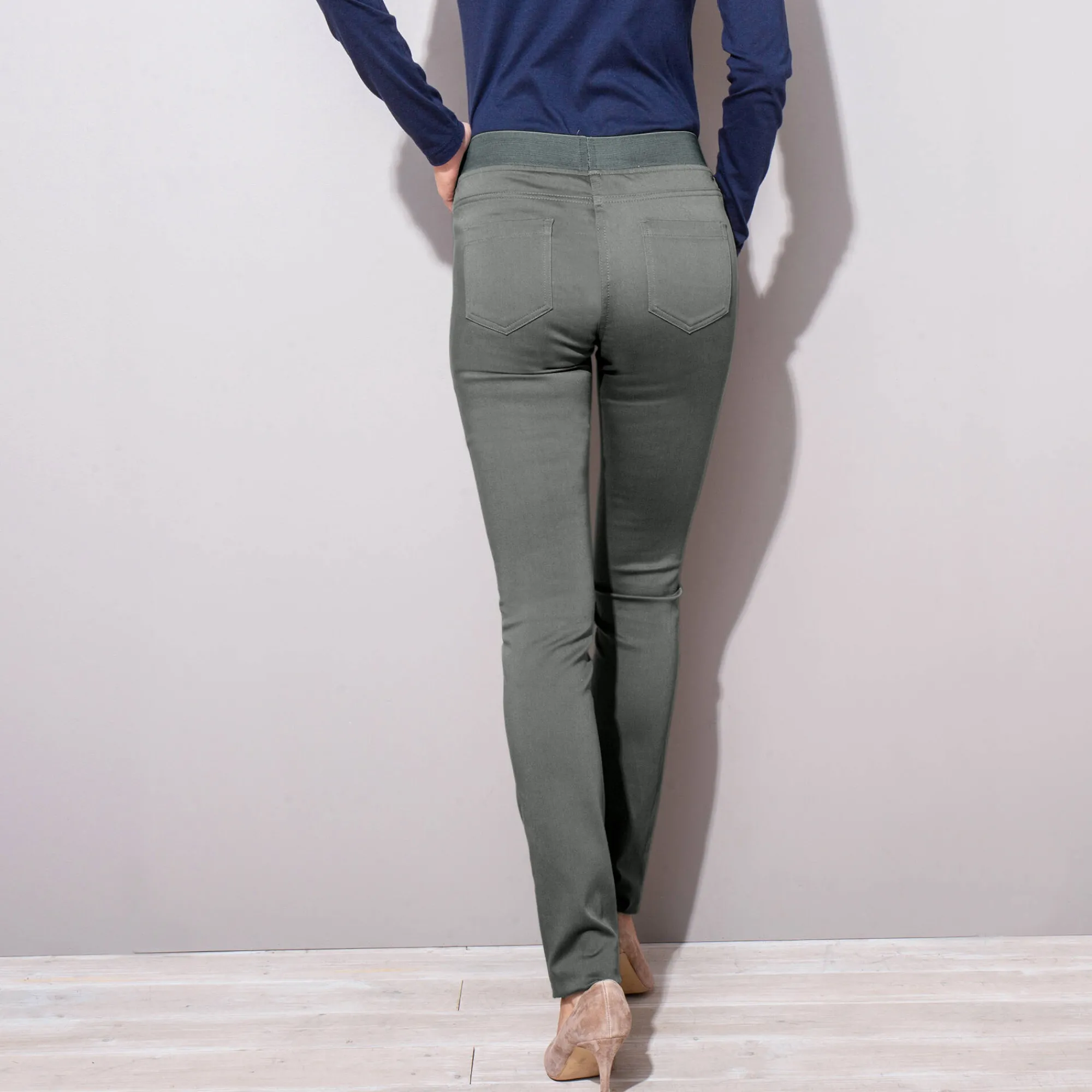 Jeans<Blancheporte Ultracomfortabele jegging met elastische taille - kleine lengte bronskleur