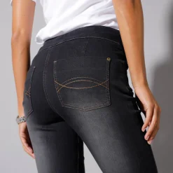 Jeans<Blancheporte Ultrarekbare bootcut jeans, tricot met jeansaspect, grote lengte black