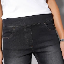 Jeans<Blancheporte Ultrarekbare bootcut jeans, tricot met jeansaspect, grote lengte black