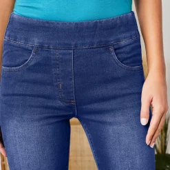 Jeans<Blancheporte Ultrarekbare bootcut jeans, tricot met jeansaspect, grote lengte stone