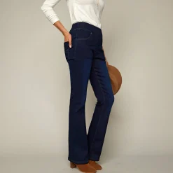 Jeans<Blancheporte Ultrarekbare bootcut jeans, tricot met jeansaspect, grote lengte dark blue