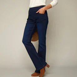Jeans<Blancheporte Ultrarekbare bootcut jeans, tricot met jeansaspect, grote lengte dark blue