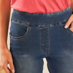 Jeans<Blancheporte Ultrarekbare, nauwsluitende kuitbroek, tricot met jeanseffect stone