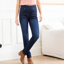 Jeans<Blancheporte Ultrarekbare nauwsluitende jegging, tricot met jeansaspect dark blue