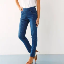 Jeans|Broek<Blancheporte Ultrarekbare nauwsluitende jegging, tricot met jeansaspect stone
