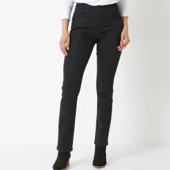 Jeans<Blancheporte Ultrarekbare rechte jegging, tricot met jeanseffect black