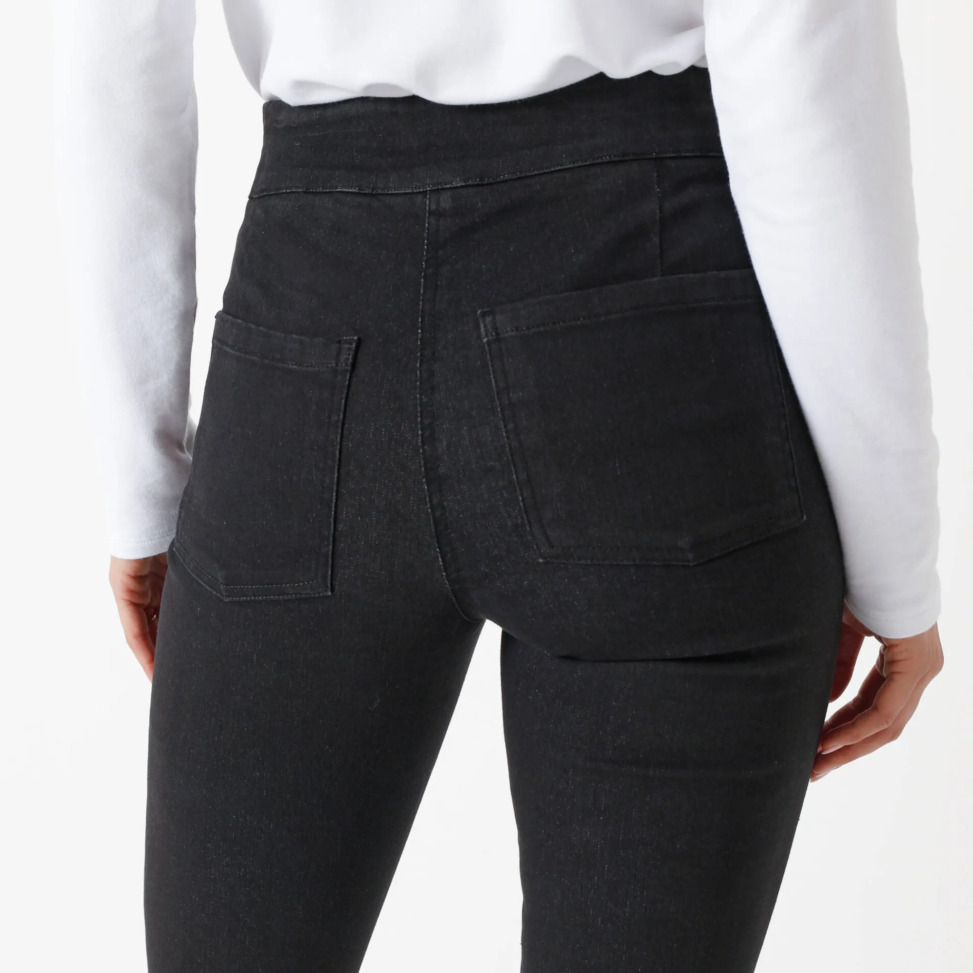 Jeans<Blancheporte Ultrarekbare rechte jegging, tricot met jeanseffect black