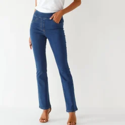 Jeans<Blancheporte Ultrarekbare rechte jegging, tricot met jeanseffect stone
