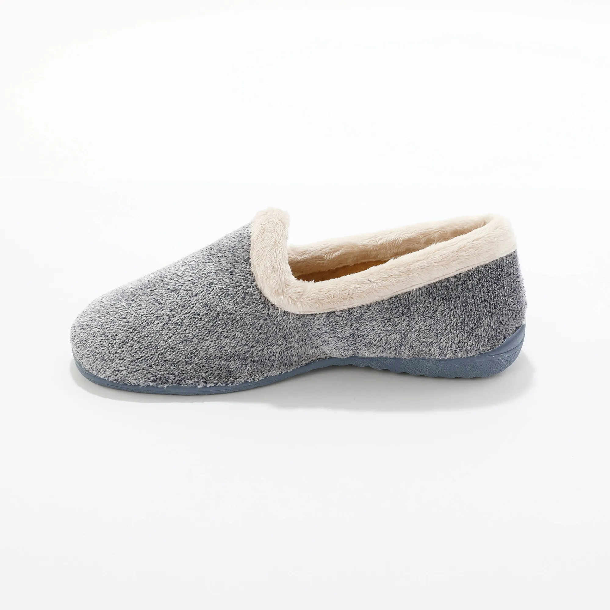 Sloffen|Sloffen<Blancheporte Ultrasoepele sloffen met pluchetouch blauw