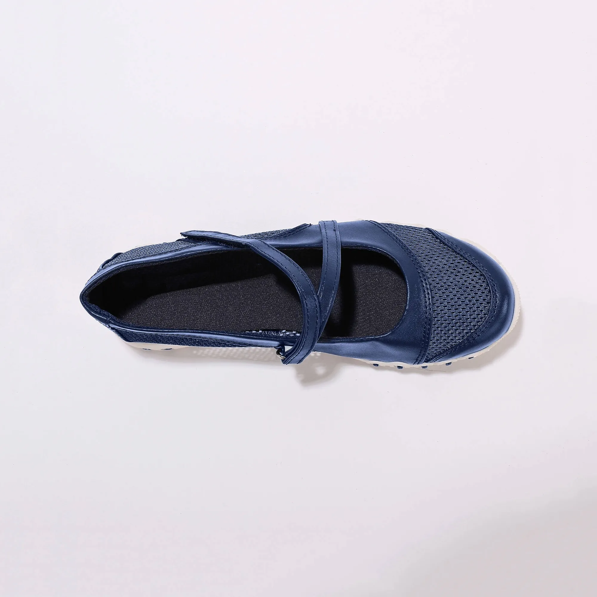 Ballerina's|Schoenen<Blancheporte Ultrasoepele sportballerina's met scratchsluiting marine