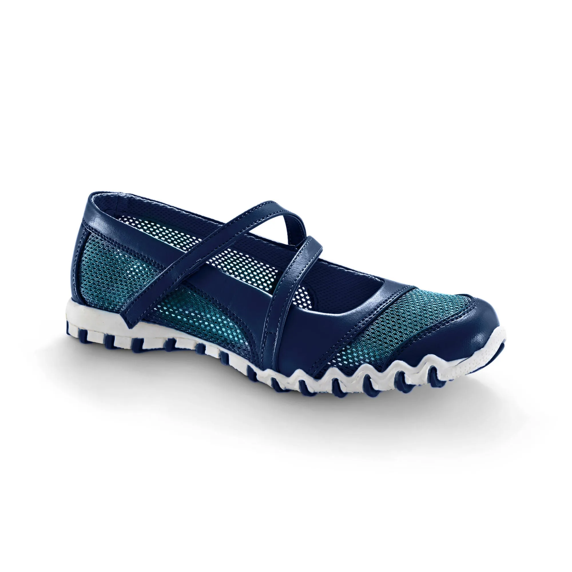 Ballerina's|Schoenen<Blancheporte Ultrasoepele sportballerina's met scratchsluiting marine