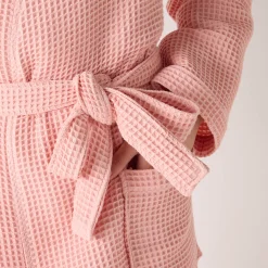 Badjas<Colombine Uniseks badjas voor volwassenen in bijenraattricot 280 g/m2, personaliseerbaar poederroze