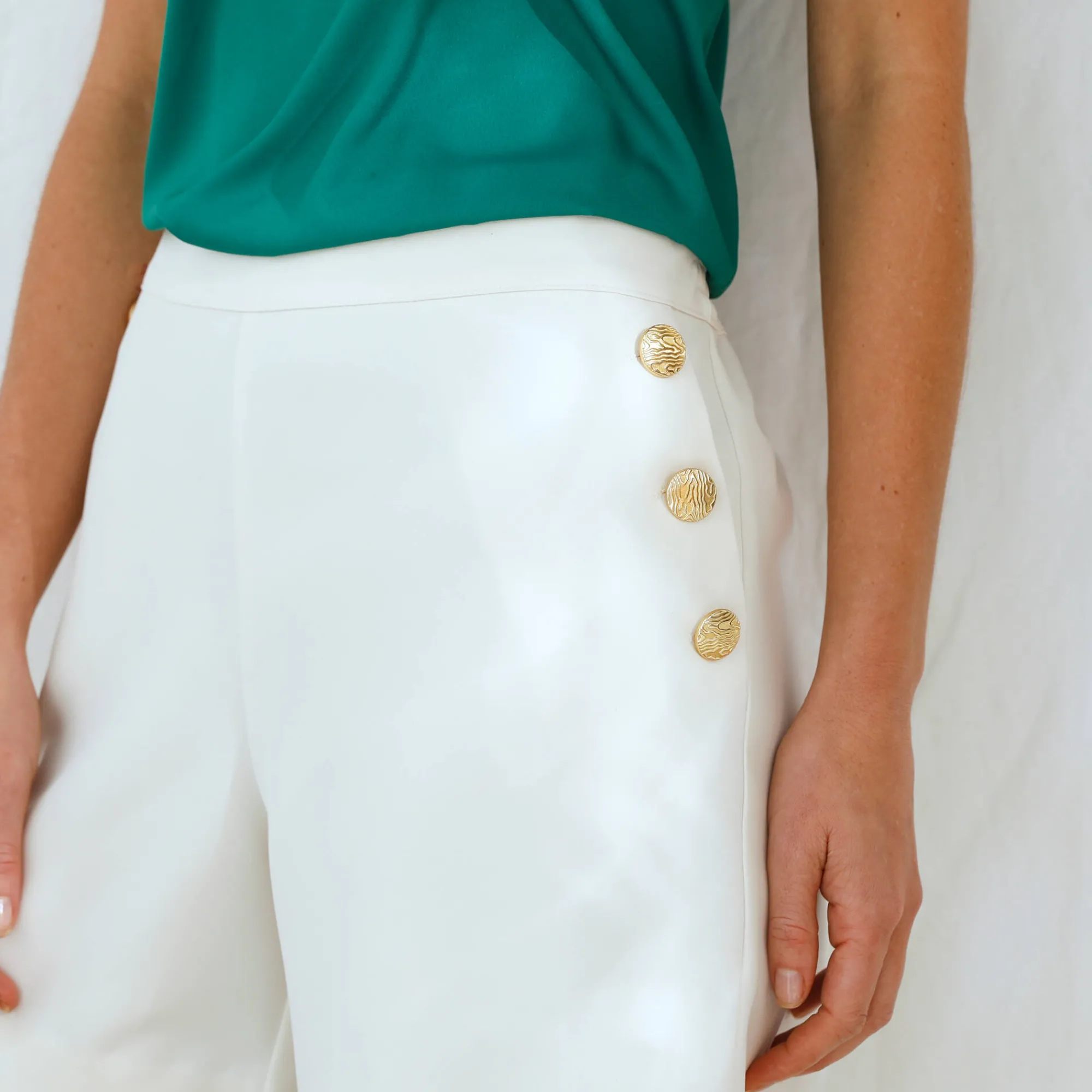 Short|Jurk<Blancheporte Urban short met knoopsluiting in 'pand' effect ecru