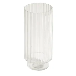 Decoratieartikel<Blancheporte Vaas in geribbeld glas transparant