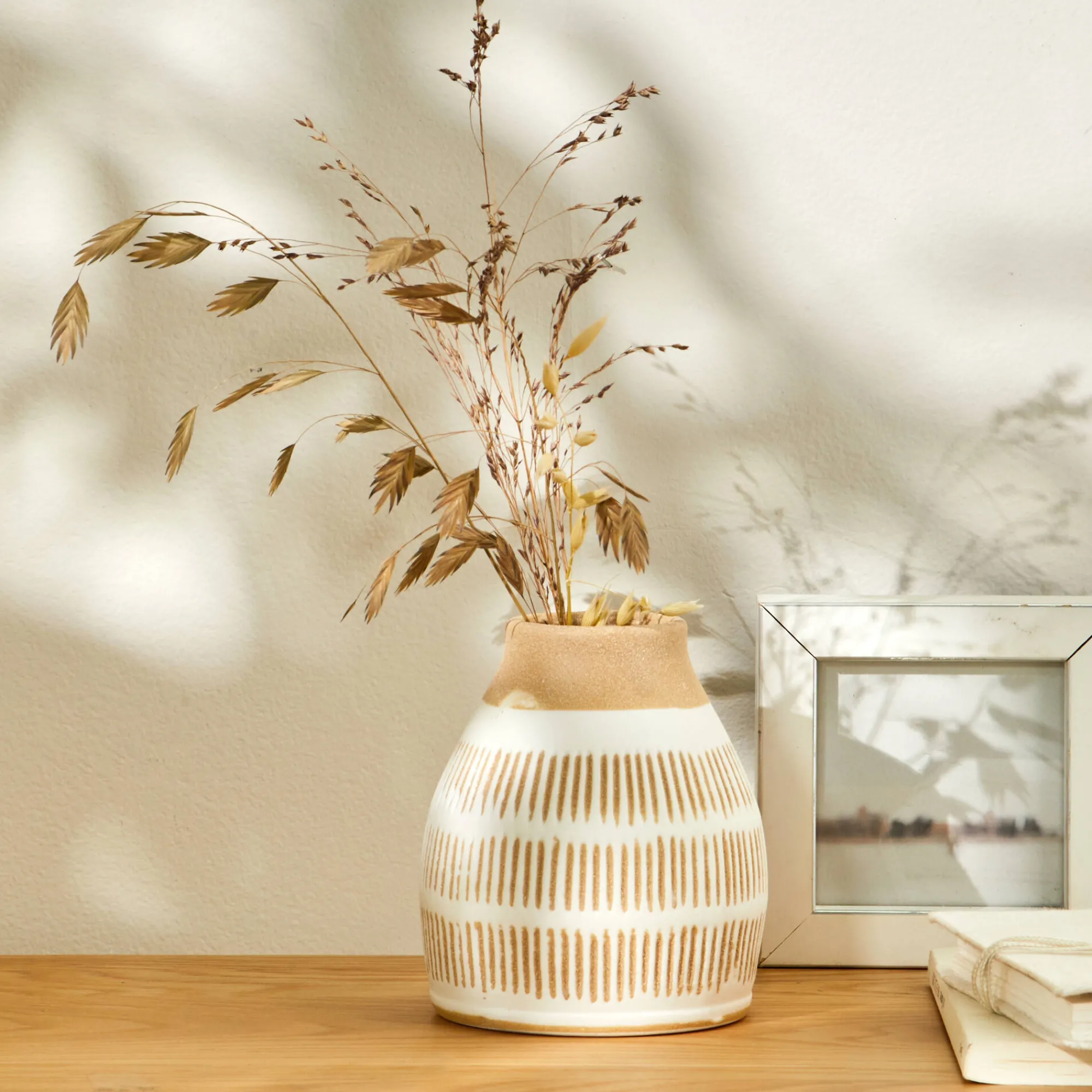 Decoratieartikel<Blancheporte Vaas in keramiek - 12,5 cm hoog naturel