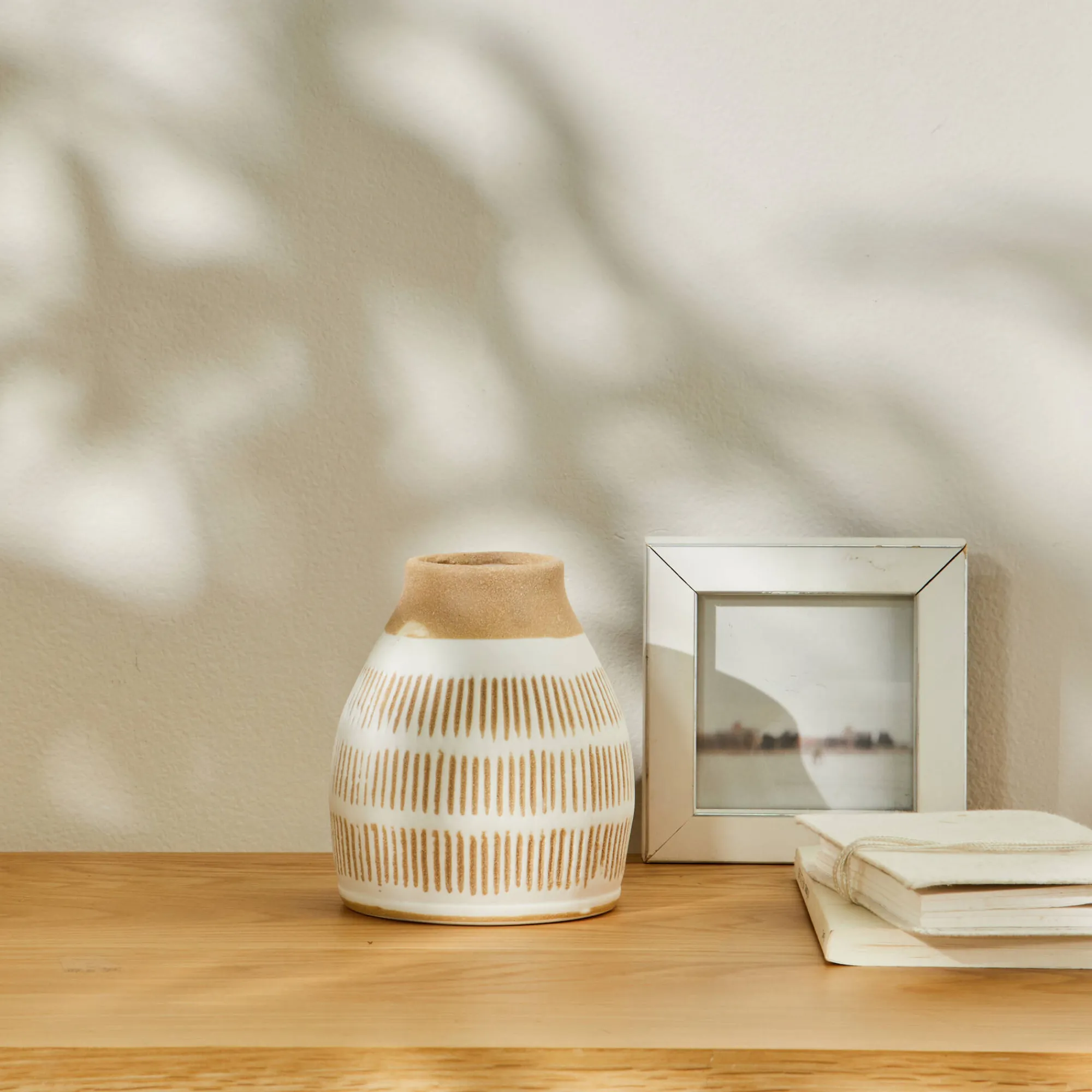 Decoratieartikel<Blancheporte Vaas in keramiek - 12,5 cm hoog naturel
