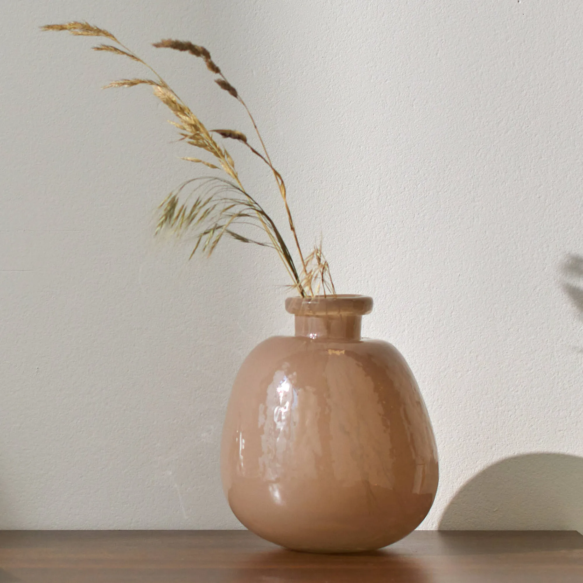 Decoratieartikel<Blancheporte Vaas in kleur, in halfdoorzichtig glas taupe
