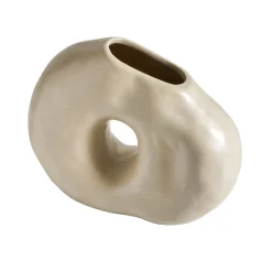 Decoratieartikel<Blancheporte Vaas met organische vorm - 18 cm hoog grijsbeige