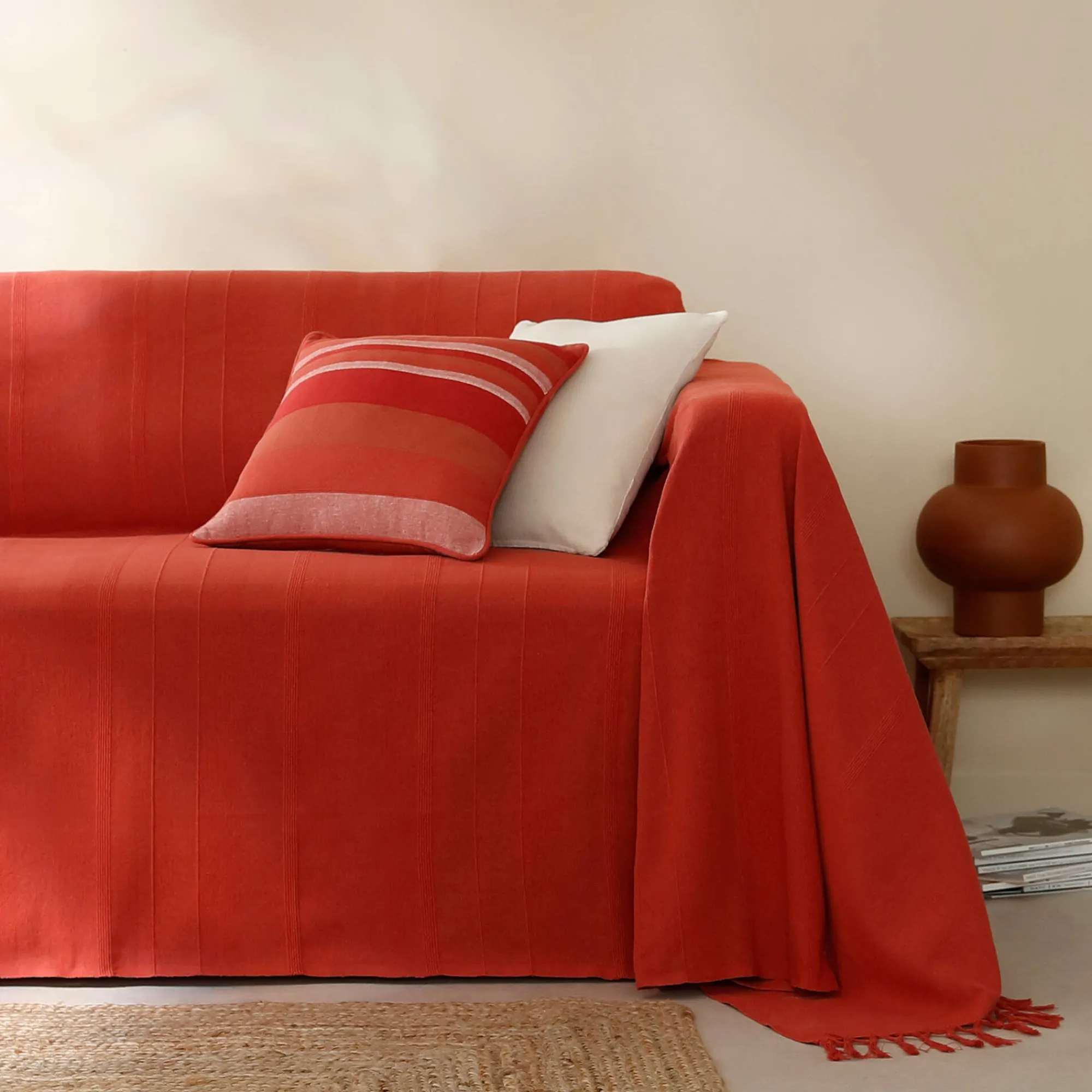 Kussenhoes<Blancheporte Veelkleurig artisanaal geweven kussenhoes - set van 2 terracotta