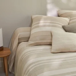 Zeildoekstof<Blancheporte Veelkleurig artisanaal geweven sprei of plaid zandkleur