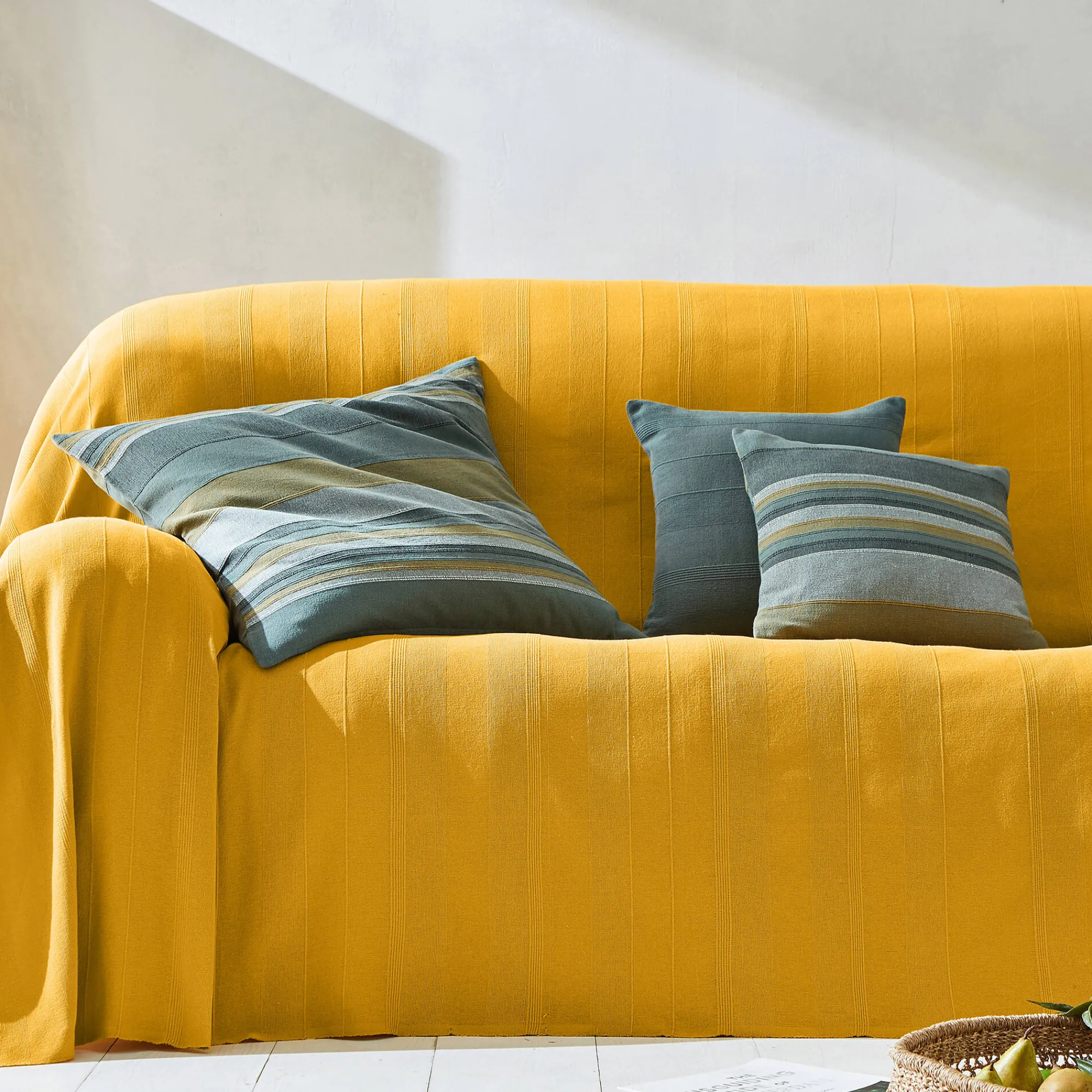 Kussenhoes<Blancheporte Veelkleurig artisanaal geweven kussenhoes - set van 2 grijsgroen