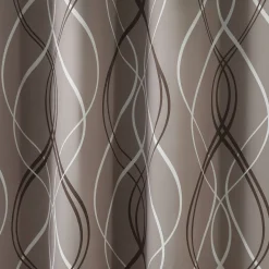 Gordijn, Glasgordijn & Store<Colombine Verduisterend gordijn met golvende motieven taupe