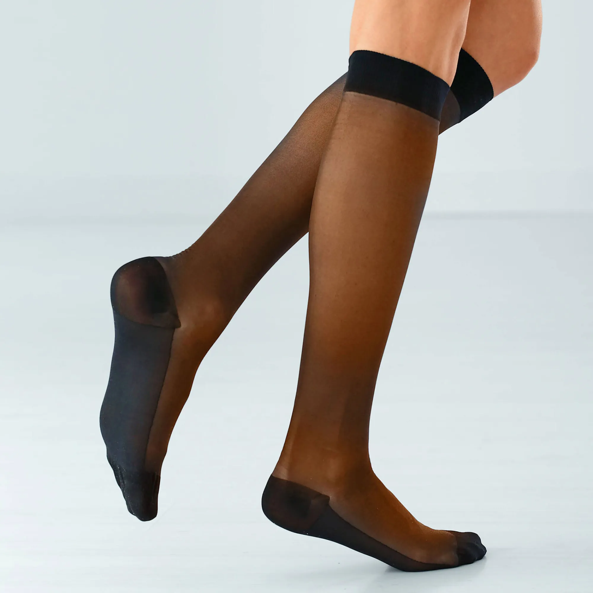 Panty’s, Kniekousen En Sokken<Blancheporte Vermoeidheidswerende kniekousen 140 denier - set van 2 paar zwart