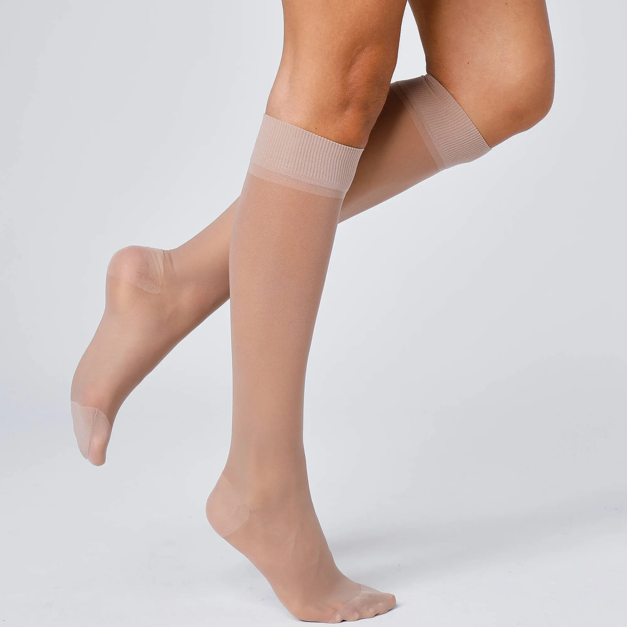 Panty’s, Kniekousen En Sokken<Blancheporte Vermoeidheidswerende kniekousen 40 denier - set van 2 paar lichtbeige