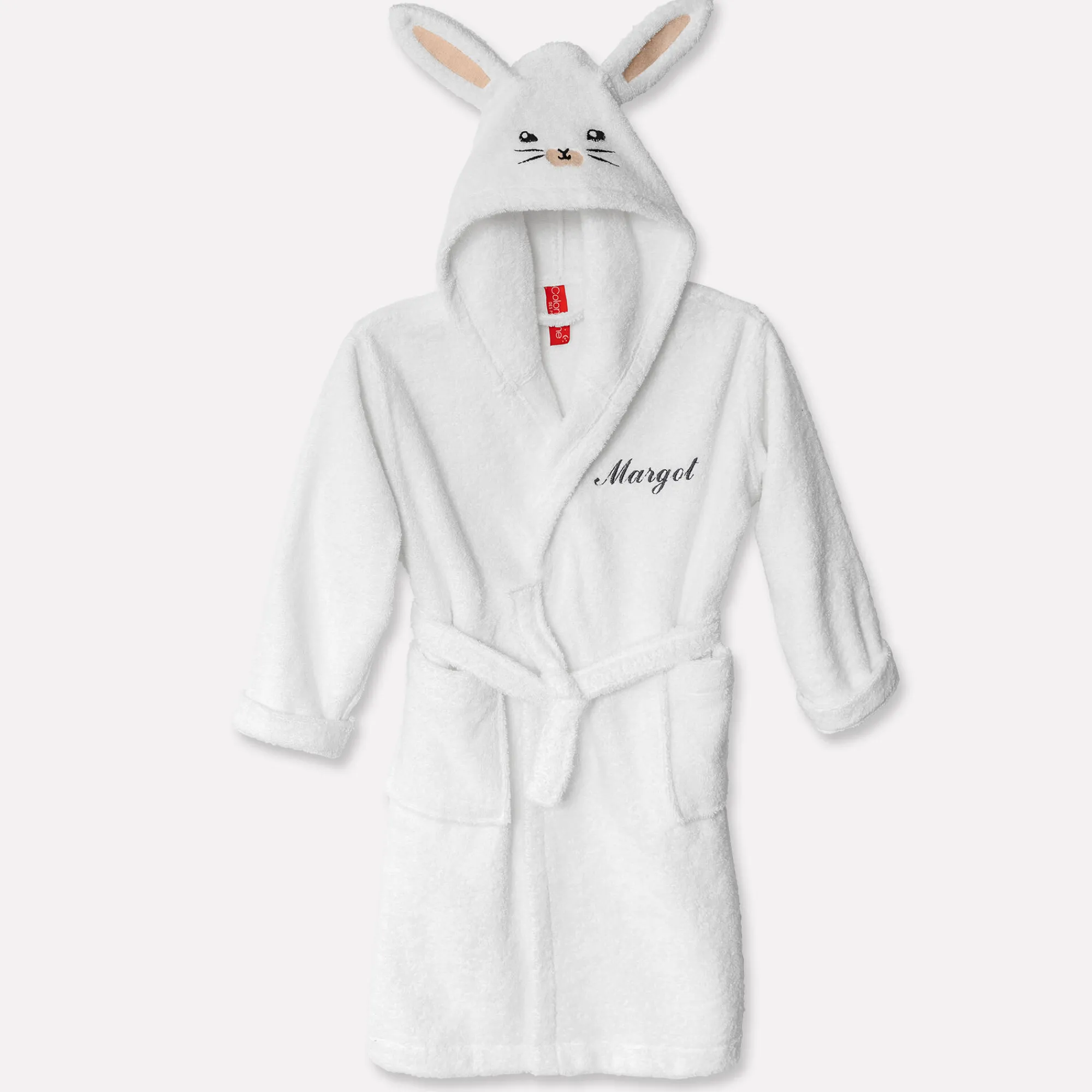 Badjas|Handdoek En Badlaken Kids<Colombine des petits Vermommingsbadjas voor kinderen, konijnmotief en kap, personaliseerbaar wit