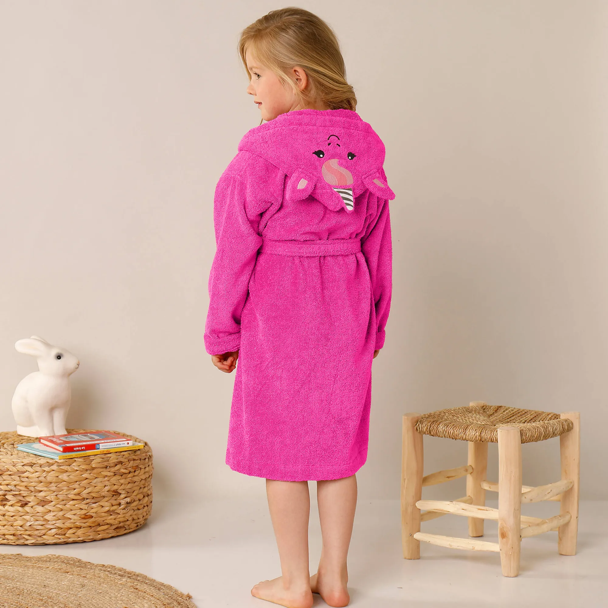 Badjas|Handdoek En Badlaken Kids<Colombine des petits Vermommingsbadjas voor kids met eenhoornmotief en kap, personaliseerbaar fuchsia