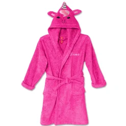 Badjas|Handdoek En Badlaken Kids<Colombine des petits Vermommingsbadjas voor kids met eenhoornmotief en kap, personaliseerbaar fuchsia