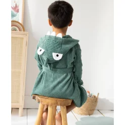 Badjas|Handdoek En Badlaken Kids<Colombine des petits Vermommingsbadjas voor kinderen, dinosaurus, katoenen badstof - 340 g/m2 eucalyptus