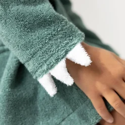 Badjas|Handdoek En Badlaken Kids<Colombine des petits Vermommingsbadjas voor kinderen, dinosaurus, katoenen badstof - 340 g/m2 eucalyptus