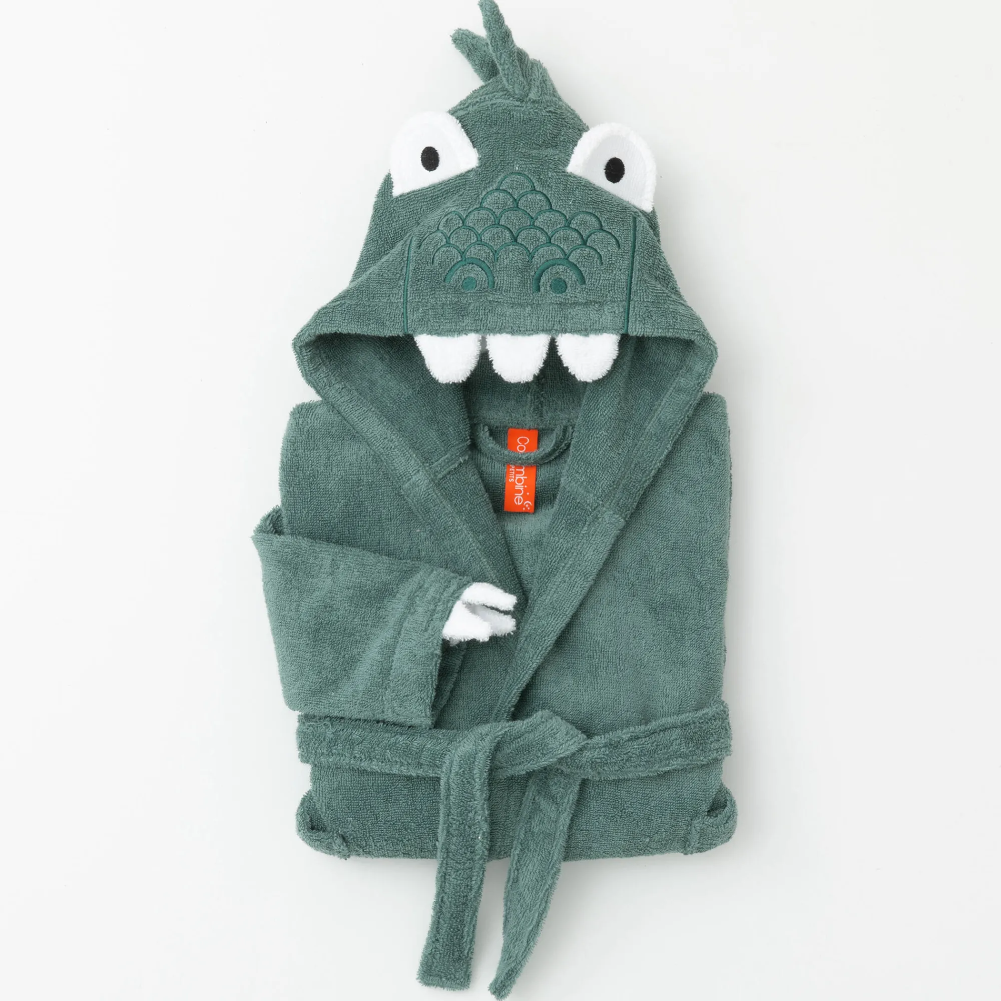 Badjas|Handdoek En Badlaken Kids<Colombine des petits Vermommingsbadjas voor kinderen, dinosaurus, katoenen badstof - 340 g/m2 eucalyptus
