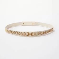 Accessoires En Juwelen<Blancheporte Verstelbare ceintuur met fantasieparels ecru / goudkleurig