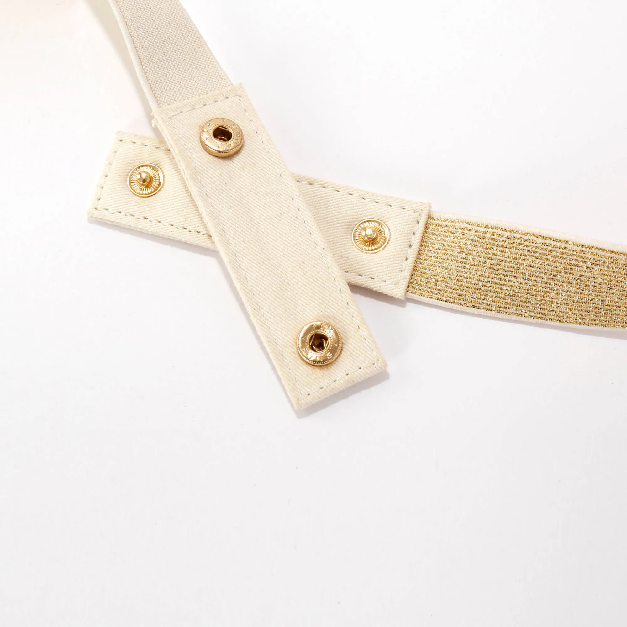 Accessoires En Juwelen<Blancheporte Verstelbare ceintuur met fantasieparels ecru / goudkleurig