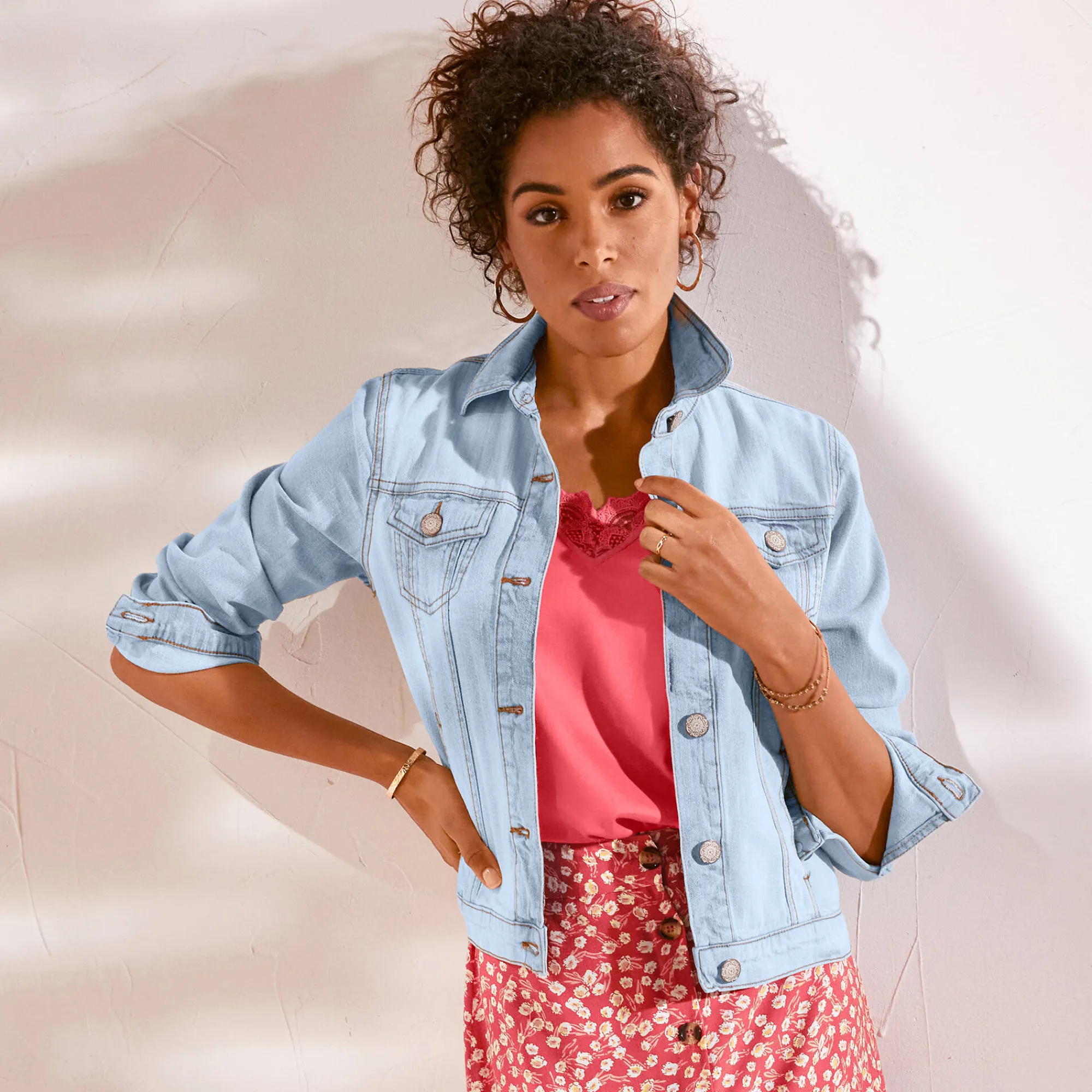 Jas En Mantel<Blancheporte Verwassen jeansjasje bleached